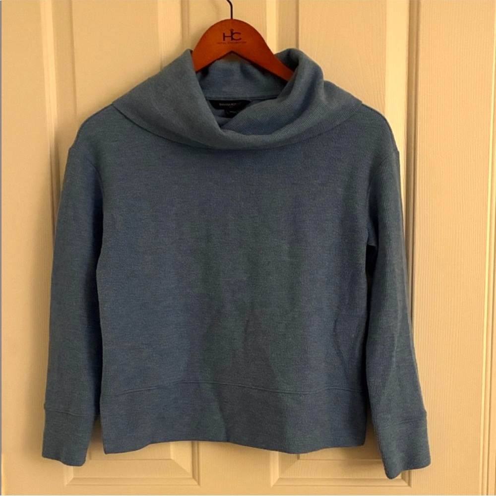 Banana Republic Blue Cowl Neck Sweater